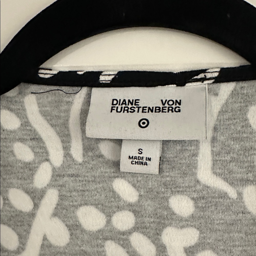 Diane Von Furstenberg Long Sleeve Cotton Midi Sea Spots Wrap Dress S - Picture 3 of 4